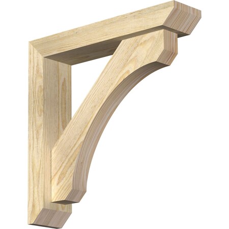 Ekena Millwork Legacy Slat Rough Sawn Bracket w/ Offset Brace, Douglas Fir, 4"W x 18"D x 18"H BKT0402X18X18LEC06RDF